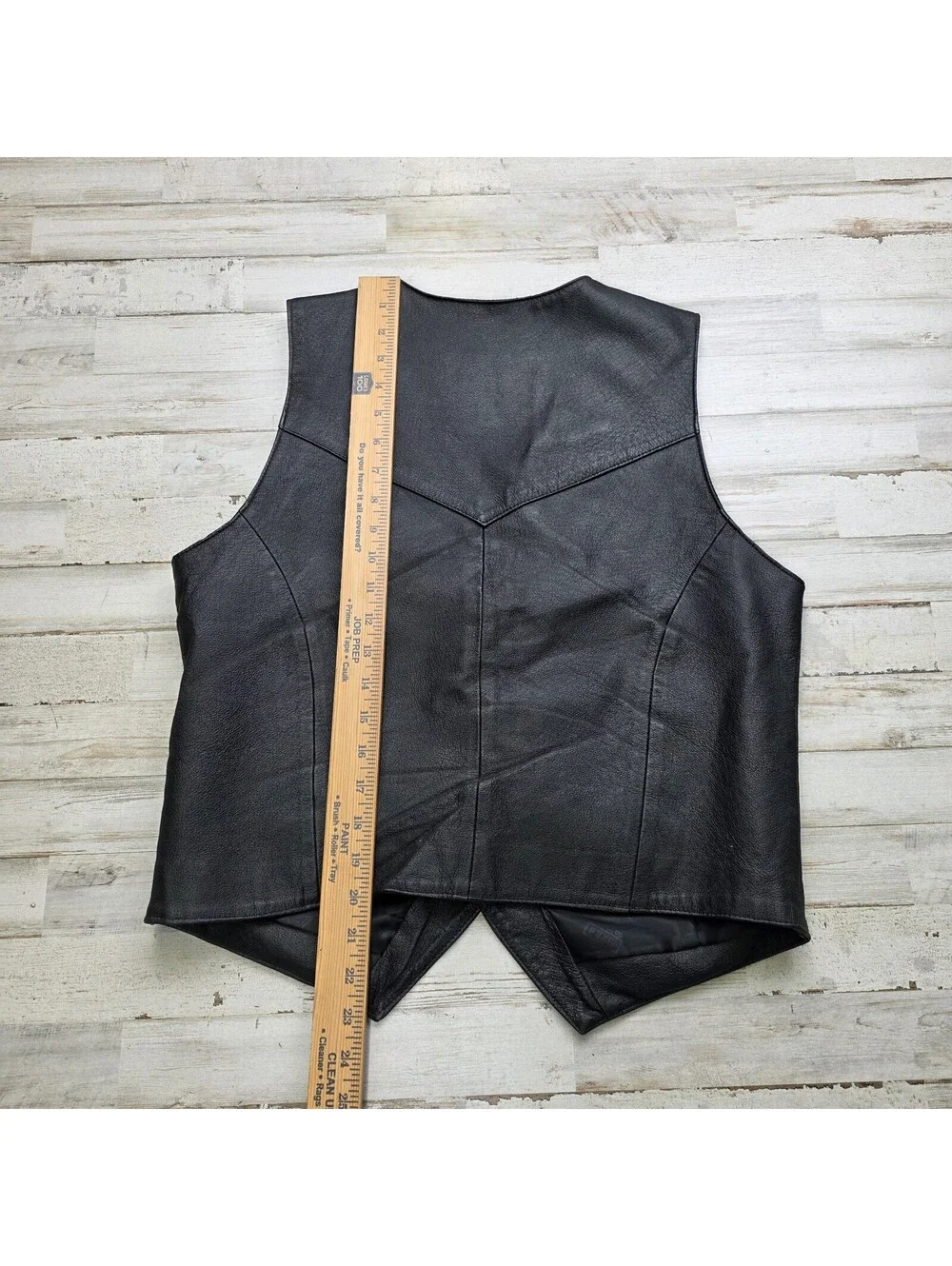 Vintage Vichen Of USA Black 100% Leather Men’s Vest Size S Western Yoke Biker